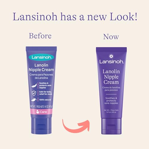 Lanolin Nipple Cream Safe for Breastfeeding Baby, 100% Natural Nipple Butter for Mom, Breastfeeding Essentials, 1.41 Ounces