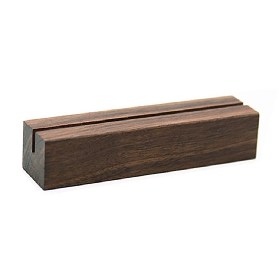 UNIQOOO 10 Pack Rustic Acrylic Sign Holders | Walnut Wo
