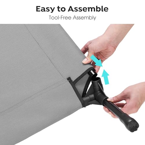 Outdoor Elevated Dog Cot Bed, Cooling Raised Pet Bed for Large Dogs, Washable Breathable Mesh Hammock Bed with No-Slip Feet, Indestructible Ground Off Training Platform Cot-42x30 Grey