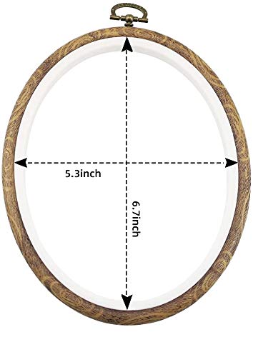 7&#39;&#39; Oval Embroidery Hoop for Cross Stitch, 5PCS 19CM Decorative Embroidery Frames for Displaying Artswork