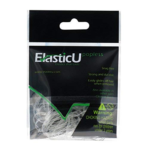 Hair Elastics - STRONG - REUSEABLE Clear Premium- 30mm, 2 Packs of 70 Total of 140 Rubbers