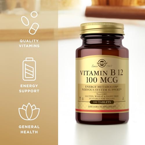 SOLGAR Vitamin B12 100 mcg - 100 Tablets - Energy Metab