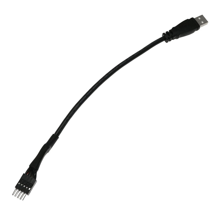 Black 9-Pin USB IDC Dupont Male Header to Single USB 2.0 Type A Male Cable 7.8 Inches