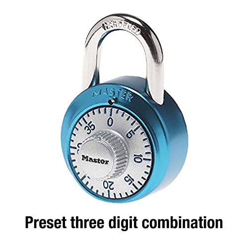 1561DLTBLU Locker Lock Combination Padlock, 1 Pack, Light Blue