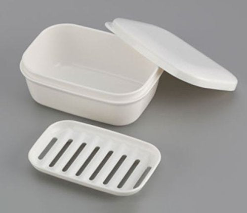 Travel Soap Case Holder, Soap Dish for Home and Travel, Self Draining, 2 Pack White