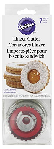 Round Linzer Cookie Cutter Set Silver 2-Inch