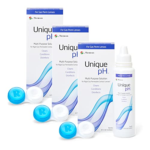 Unique pH Multi-Purpose Solution with RGP Lens Case, 4 Fl Oz (Pack of 3)
