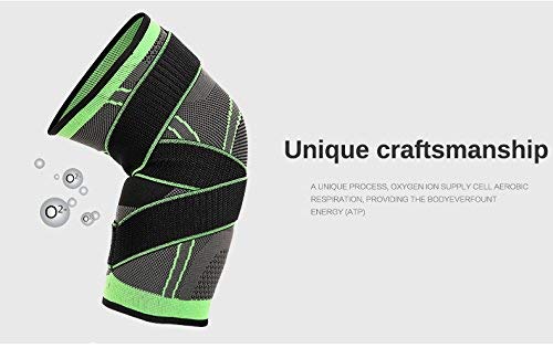 Knee Sleeve, Knee Pads Compression Fit Support -for Joint Pain and Arthritis Relief, Improved Circulation Compression - Wear Anywhere - Single (S, Green)
