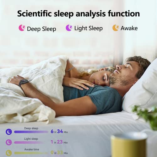 Fitness Tracker, Smart Watch with 24/7 Blood Pressure Heart Rate and Blood Oxygen Monitor, Sleep Tracker with Calorie Step Counter, IP68 Waterproof Activity Tracker for Women Men Android iOS