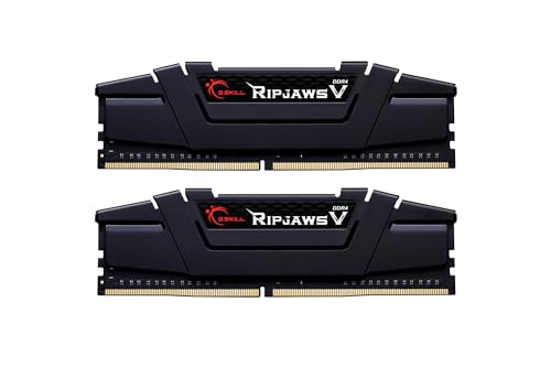 G.SKILL Ripjaws V Series (Intel XMP) DDR4 RAM 16GB (2x8GB) 3200MT/s CL16-18-18-38 1.35V Desktop Computer Memory UDIMM - Black (F4-3200C16D-16GVKB)