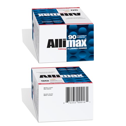 ALLIMAX 180mg 90 Capsules. Allicin Garlic Supplement to