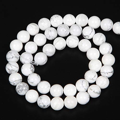 45pcs 8mm White Howlite Turquoise Round Loose Beads for Jewelry Making,Energy Healing Stone Beads,Enjoy DIY Making