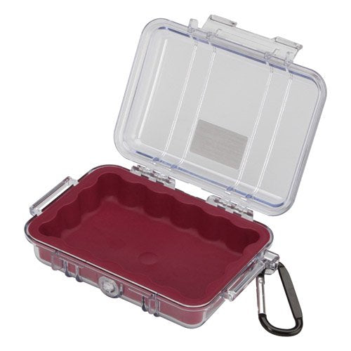 Pelican 1020 Micro Case (Red/Clear)