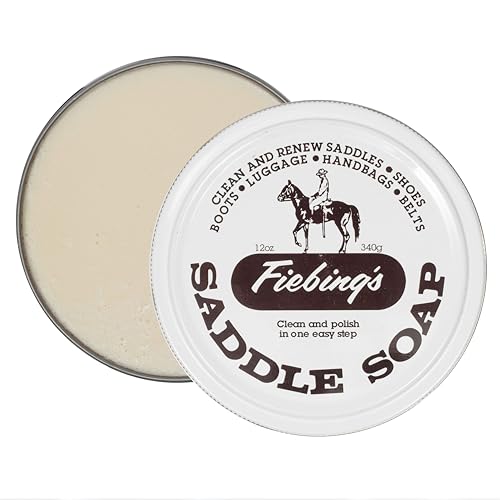 Fiebing&#39;s White Saddle Soap for Leather (12 oz Tin) - Leather Cleaner &amp; Conditioner to Soften, Protect &amp; Restore Leathercraft - Leather Soap for Car Seat, Couch, Shoe, Purse, Boot, Bag, &amp; Saddles