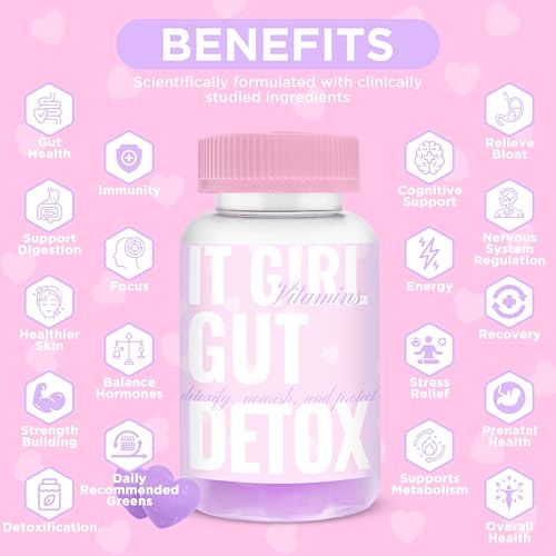 Gut Health Gummies for Women, Vegan Gut Support + Superfood Greens, Digestive Enzymes, Probiotics, 3 Billion CFUs, Organic Detox, Feminine & Hormone Balance, Immunity, Metabolism, Bloat, Multivitamin