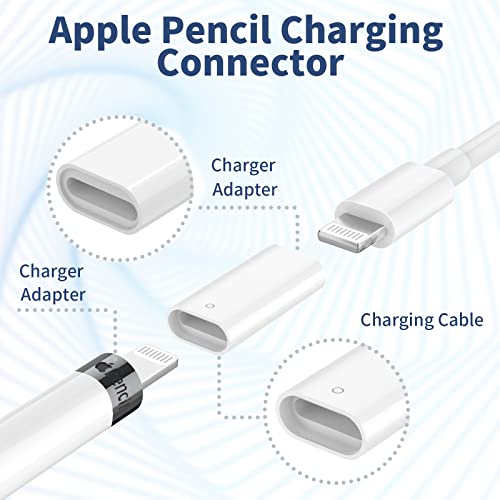 [Apple MFi Certified] Apple Pencil Charger Adapter, Lightning Cable Charging Adapter Connector, Compatible with Apple Pencil 1st Accessories Female to Female Charger Connector (White)
