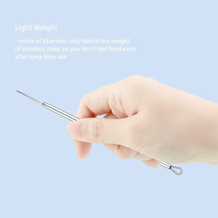 ZIZZON Titanium Lancet Needle Acne Blackhead Remover Pimple Extractor Popper Tool