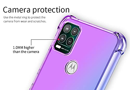 Motorola Moto G Stylus 5G (2021) Cellular Phone Case, Pink/Teal Shockproof TPU Soft Silicone