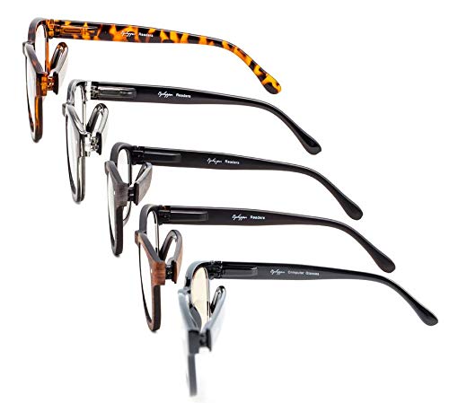 Eyekepper 5-Pack Reading Glasses Professor Vintage Styl