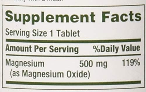 Nature&#39;s Bounty Magnesium 500 mg Tablets 100 Ea