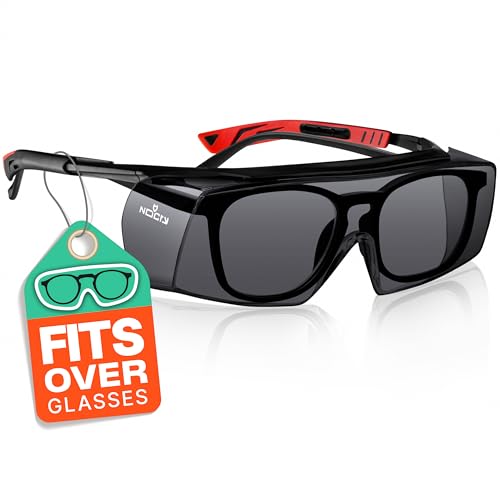 Tinted Safety Glasses Over Eyeglasses with Anti Scratch Wraparound Lenses, UV400 Safety Glasses Over Glasses, ANSI Z87 Certified Over Glasses Safety Glasses or Shooting Glasses Over Eyeglasses
