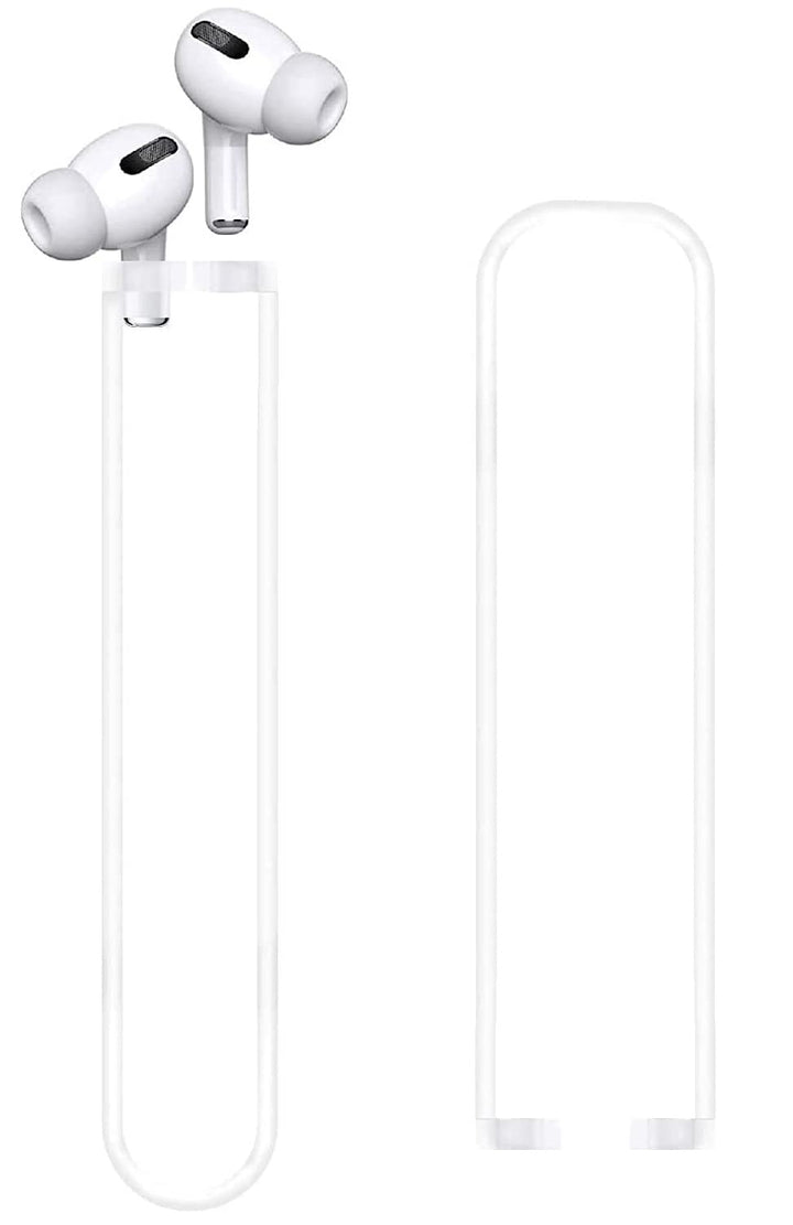 [Never Lose Your Air Pods Pro] Anti Slip Set, Sport Ear Hook Compatible with Air Pods Pro + Air Pods Pro Earbuds Ear Hooks Cover + Strap Compatible with Air Pods Pro [3in1] (White)