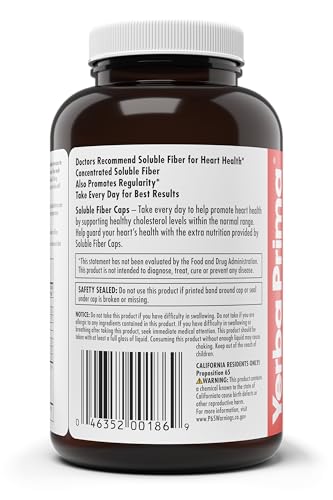 Yerba Prima Soluble Fiber Formula Capsules, 180 Count -