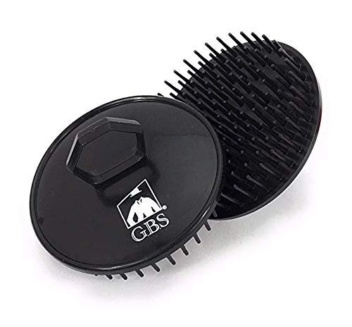 GBS Soft Pocket Shower Palm Hair Brush. Massage &amp; Head Scratcher. 4-Pack - 2 Gray 2 Black Shower Shampoo Brush - Head Scrubber Promotes Hair Growth. Multi Use for Women Men Beard !