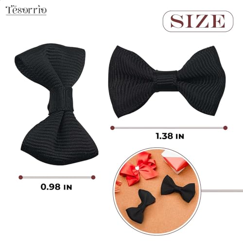 Black Mini Bow Ties for Crafts - 30Pcs Mini Diy Bow Tie Black Hair Bow Small Bows for Crafts Black Bows for Gift Wrapping Decorations - 1.38 Tiny Bows for Crafts Black Bows for Presents Black Bow Tie