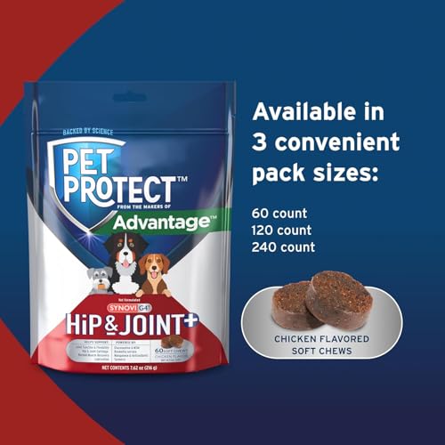 Dog Joint Supplement Chews, 60-Count, for Dogs of All Ages, Sizes and Breeds