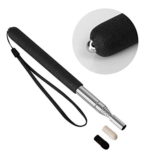 Teachers Pointer Stick, Telescopic Teaching Pointer, Retractable Classroom Whiteboard Pointer Extendable for Teachers, Guides, Coach with A Lanyard &amp; Felt Head, Extends to 39.4&#39;&#39;