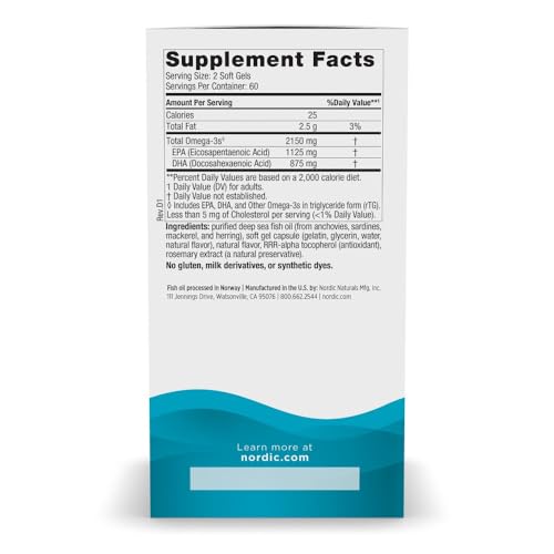 Ultimate Omega 2X, Lemon Flavor - 120 Soft Gels - 2150 mg Omega-3 - High-Potency Fish Oil with EPA & DHA - Promotes Brain & Heart Health - Non-GMO - 60 Servings