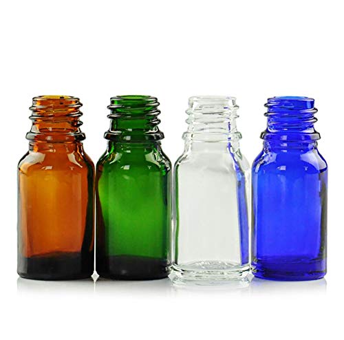 QUUPY 6Pcs 10ml/0.34oz Empty Clear Glass Nasal Spray Bottle with Fine Mist Sprayers Container for Makeup Water Perfumes Essential Oils Saline
