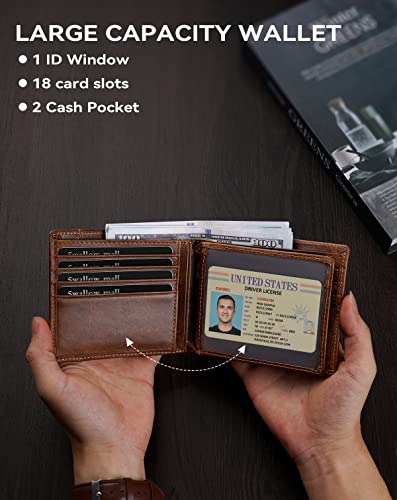 Swallowmall Mens Wallet Rfid Blocking Leather Wallet fo