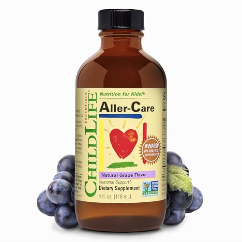Aller-Care - Natural Grape Relief for Kids & Toddlers, Seasonal Support with Elderberry, Bromelain, Vitamin C - Immune Boosting Formula, 4 Fl Oz