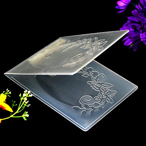 Flowers Leaves Oval Frame Plastic Embossing Folders for Card Making Scrapbooking and Other Paper Crafts, 10.5x14.5cm