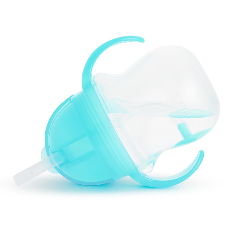 Munchkin Any Angle Sippy Cup for Toddlers, Weighted Straw Trainer Cup with Click Lock Lid, 7 Ounce, Blue