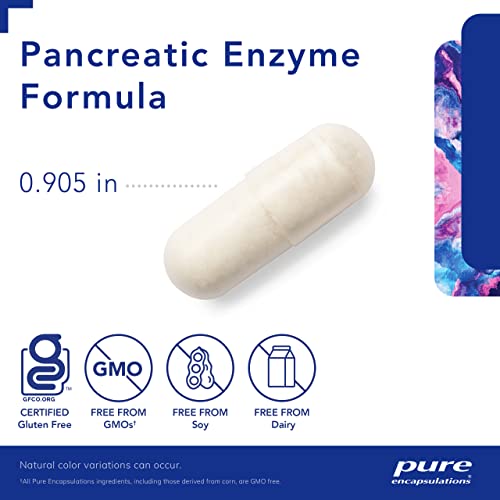Pancreatic Enzyme Formula - Digestive Enzymes for Digestion - Strengthens Gut Health* - Targeted Delivery Capsules - Gluten Free &amp; Non-GMO - 180 Capsules