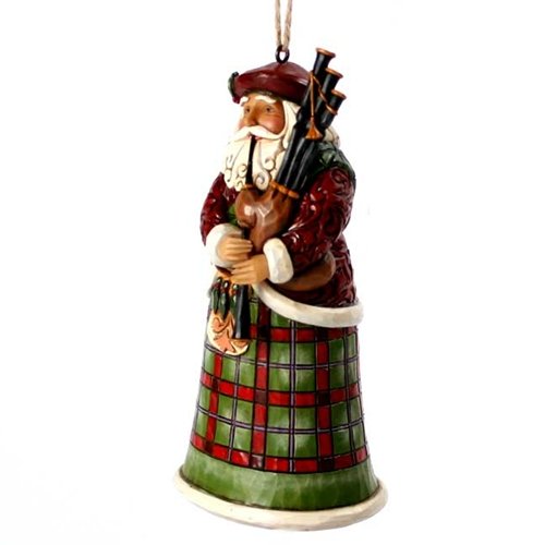 Jim Shore Heartwood Creek Scottish Santa Stone Resin Hanging Ornament, 4.75”, Christmas