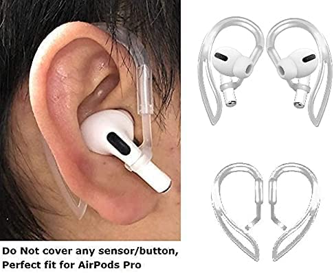 [Never Lose Your Air Pods Pro] Anti Slip Set, Sport Ear Hook Compatible with Air Pods Pro + Air Pods Pro Earbuds Ear Hooks Cover + Strap Compatible with Air Pods Pro [3in1] (White)