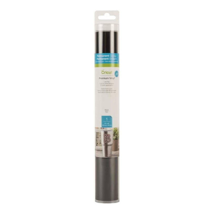 Premium Permanent Vinyl (12 x 48), Strong Adhesive Lasts for 3 Years, UV & Water-Resistant, Perfect for Indoor-Outdoor DIY Projects, Compatible with Machines, Black