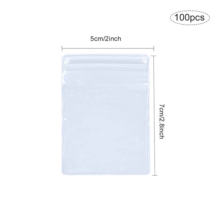 Antitarnish Jewelry Rings Earrings Packing Storage Pouch 100 PCS PVC Clear Jewelry Anti Oxidation Zipper Bags 2 x 2.8 INCH Transparent Jewellery Pouch Thick Airtight Storage Sack