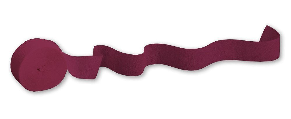 Burgundy Red Crepe Streamer Roll, 81 ft