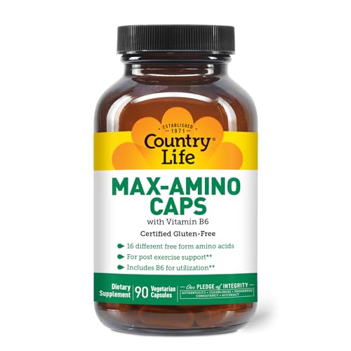 Maxi-Amino with 16 Free Form Amino Acids, 90 Vegetarian Capsules, Certified Gluten Free, Certified Vegetarian