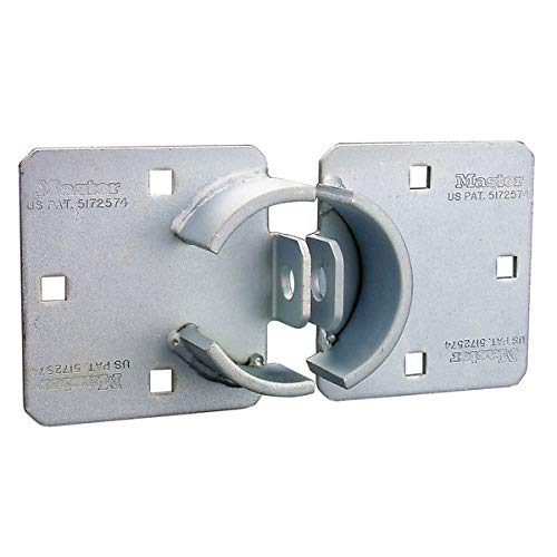 Chrome Hasp Lock, Heavy Duty Hidden Shackle Lock and Hasp, Solid Steel Lock for Trucks, Trailers, or Vans, 9 Inches Wide, 770