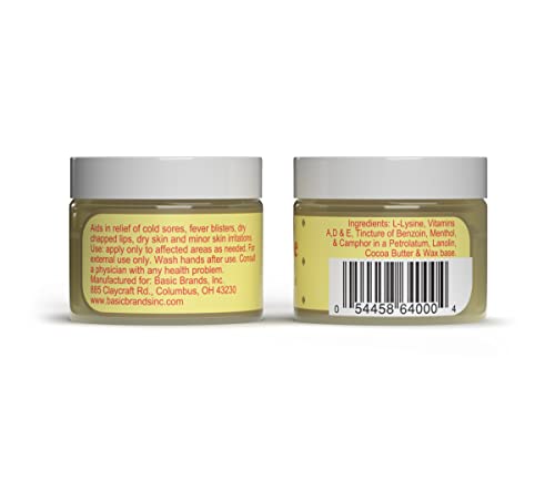 - L-Lysine Ointment - 0.875 oz - Lysine Cold Sore Treatment and Blister Relief - Soothes Chapped Lips and Dry Skin – 2-Pack