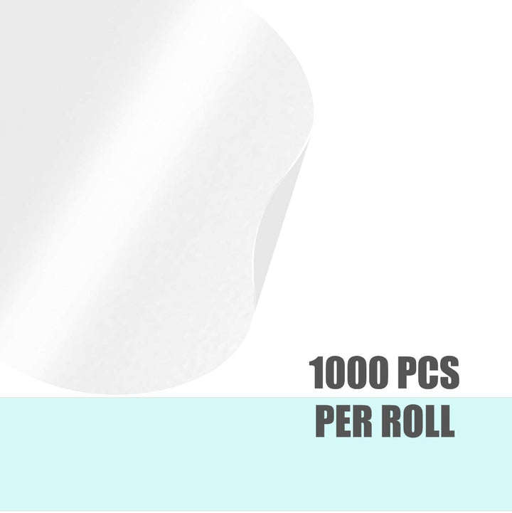 Crystal Clear Transparent 0.5 Round Stickers 2 Across, Envelope Tab Sealer and Retail Package Round Clear Seal Labels Self Adhesive, 1000 Stickers Per Roll