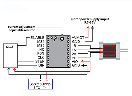5Pcs TMC2208 3D Printer Stepper Motor Driver, TMC2208 V1.2 Stepper Driver Module with Heat Sink Screwdriver for 3D Printer Controller Mother Boards Reprap Ramps1.4 MKS Prusa i3 Ender-3 Pro