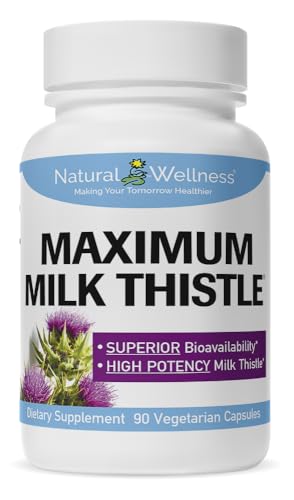 Maximum Milk Thistle Liver Detox - 90 Capsules, Liver Cleanse Detox &amp; Repair, USA Made, Non-GMO, Gluten Free - Potent Fatty Liver Supplements for Regeneration &amp; Health