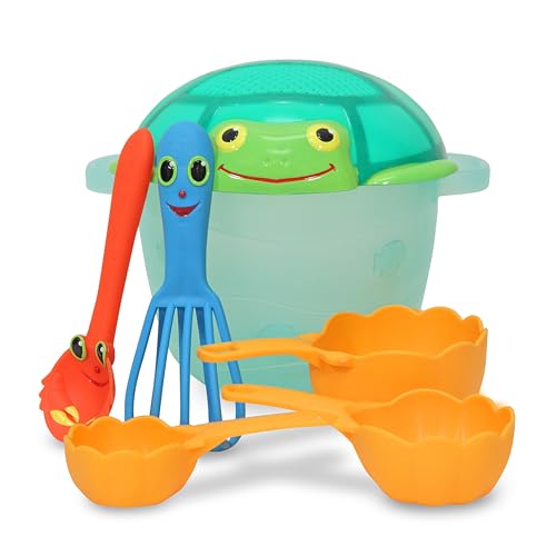 Melissa &amp; Doug Sunny Patch Seaside Sidekicks Sand Baking Set-Beach Toy, Outdoor Play For Kids Ages 3+